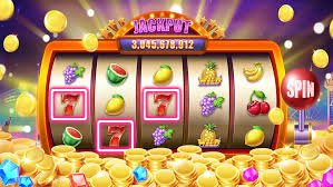 Tampilan mesin slot modern dengan grafis warna-warni di kasino digital